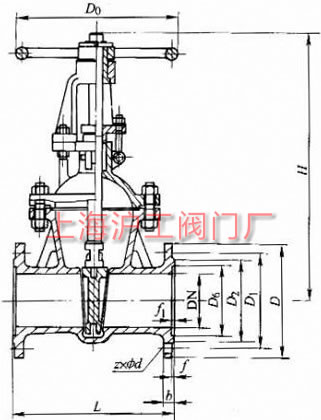 Z40H��Z40Y��Z40W �� PN40��PN63 ���Шʽ�l�y���μ��Y(ji��)��(g��u)�ߴ�ʾ��D